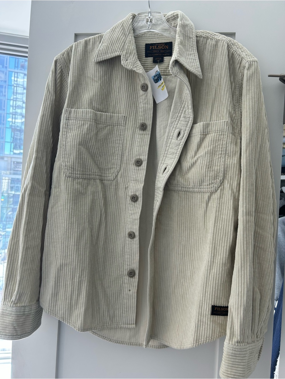 Filson Cream Corduroy Button-Up Shirt Jacket